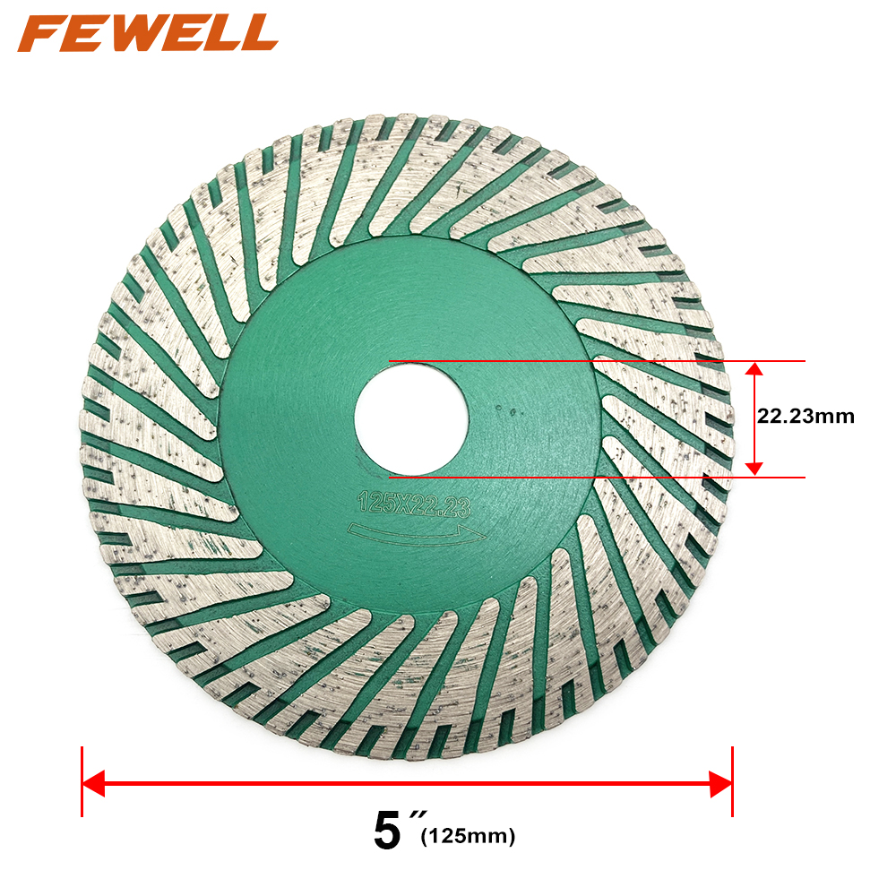 High quality Hot Press 125/230x22.23mm diamond turbo saw blade for cutting and grinding granite