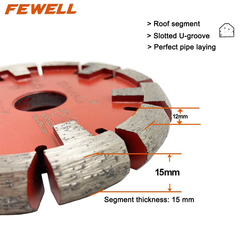 Premium quality 115mm underfloor heating 15mm Thickness V Groove Diamond circular saw Tuck Point Blade For cutting Hard Concrete cement