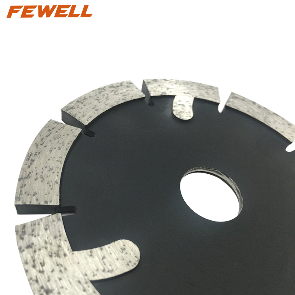 High quality Cold Press sintered 5inch 125*6.4*12*22.23mm diamond wall groove tuck point saw blade with protection teeth for cutting concrete wall floor