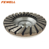 High quality Hot Press sintered 4inch 100*M14 thread aluminum base diamond turbo cup wheel for grinding granite 