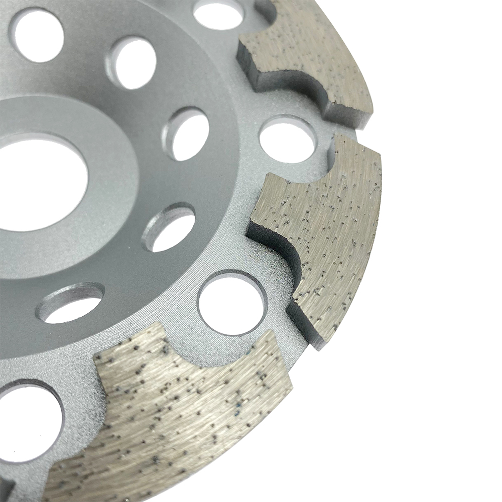 High quality Cold press 5inch 125*22.23mm T segment type cup-shaped diamond disc grinding cup wheel for abrasive concrete terrazzo
