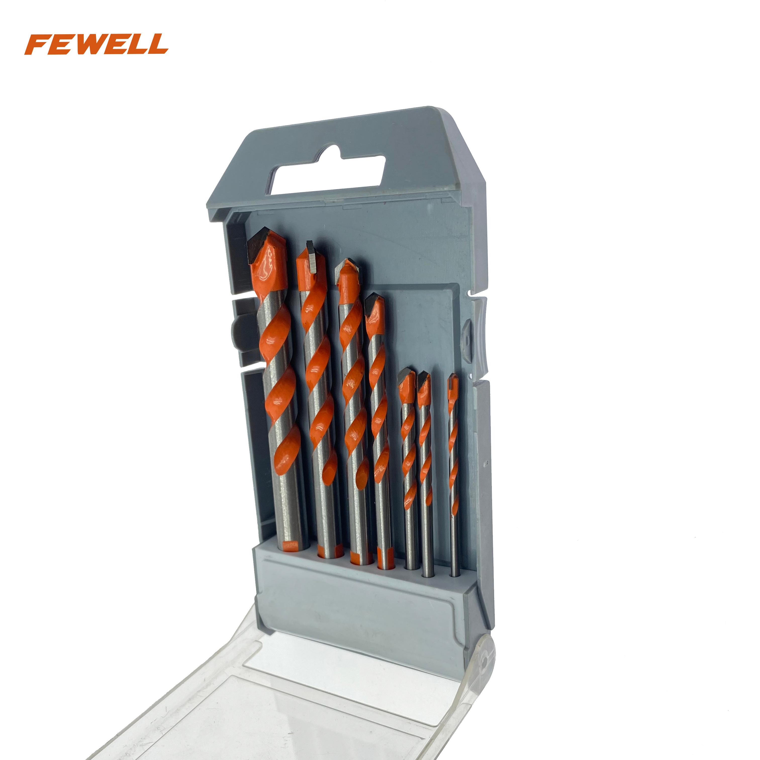 High quality 7pcs(3mm,4mm,5mm,6mm,8mm,10mm,12mm) Triangle handle spiral multifunction drill bit general purpose