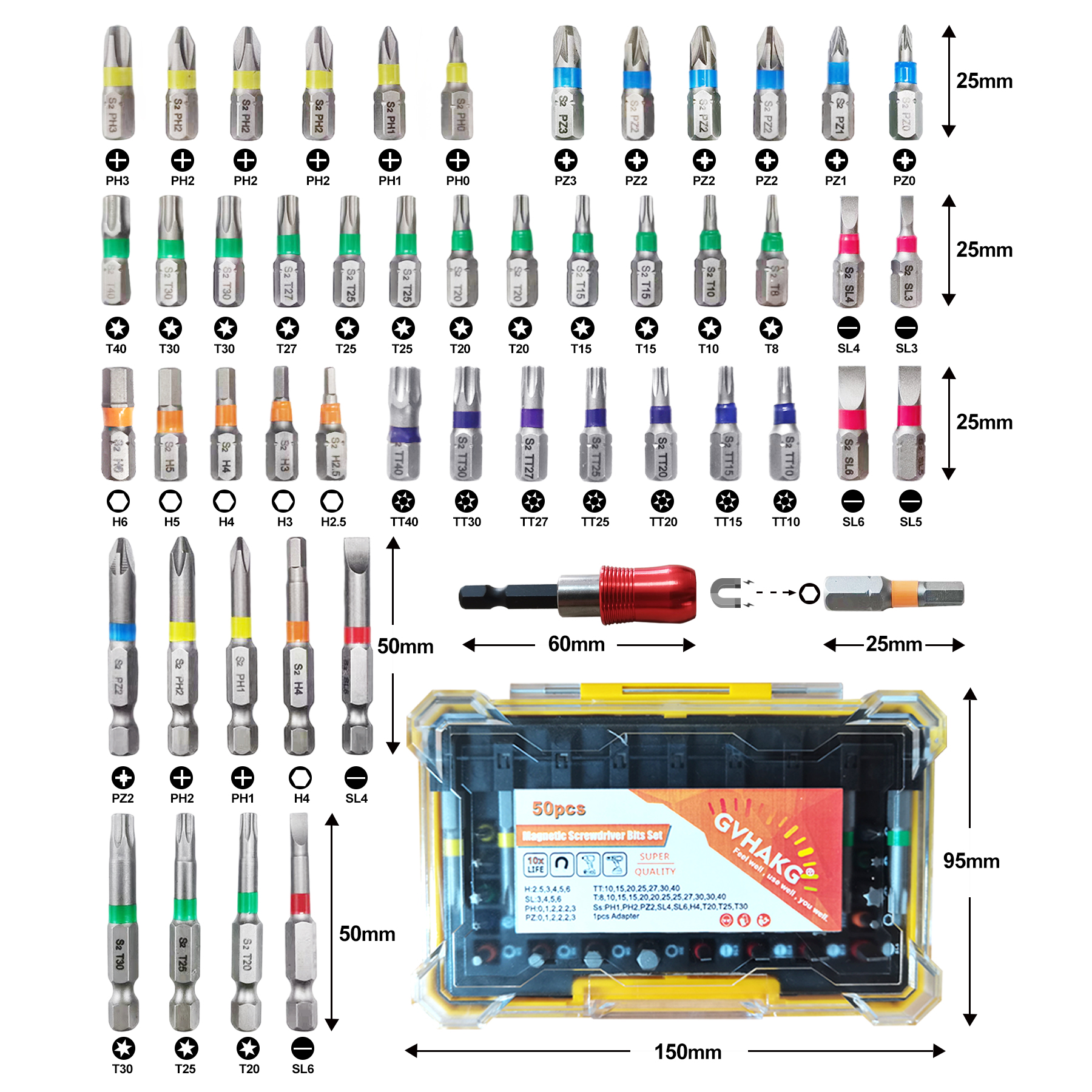 High quality magnetic drill screwdriver bit set for Rotary Drill Screwdriver