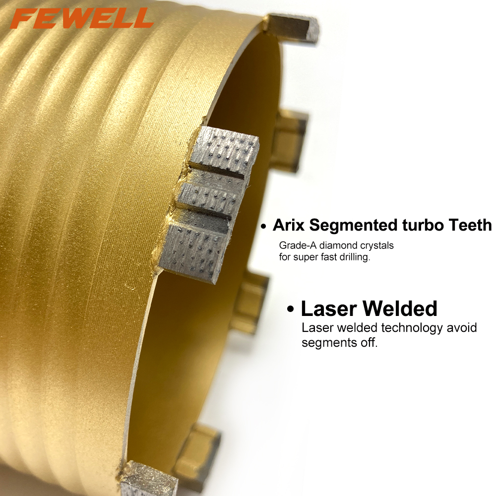 Laser welded 127*10*250*M16 arix segment diamond core drill bit for reinforced concrete
