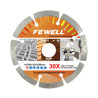 High quality 105-180mm 4-7inch cold press 7mm height segmented diamond saw blade for cutting general purpose , stone , brick and concrete