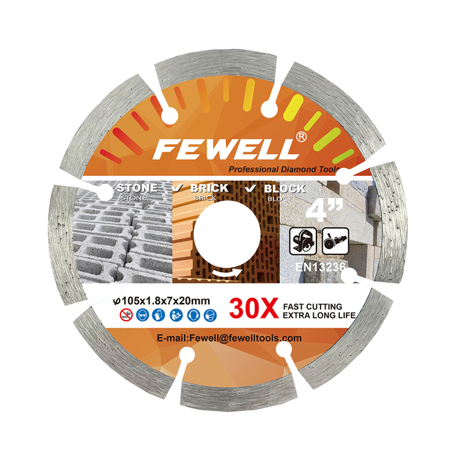 High quality 105-180mm 4-7inch cold press 7mm height segmented diamond saw blade for cutting general purpose , stone , brick and concrete
