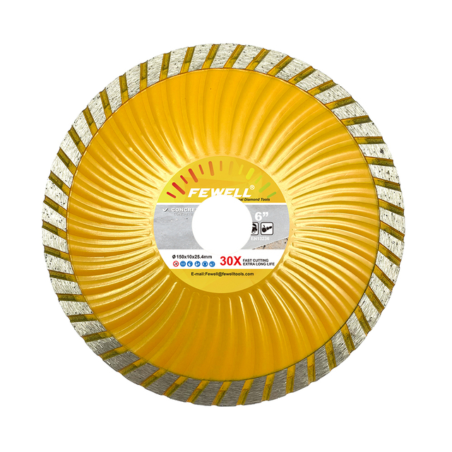 DIY Cold Press 6nch 150*10*25.4mm wave turbo diamond saw blade for cutting concrete granite