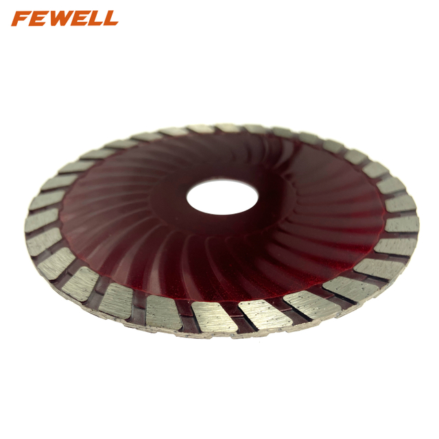 High quality 4/4.5/5inch 105/115/125*8*22.23mm Hot press sintered Wave turbo diamond saw blade for cutting concrete