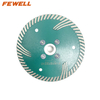 High quality 5/9inch Hot Press 125/230*9*M14 with protective teeth turbo diamond saw blade for granite 