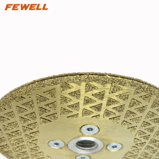 High quality 4.5-9inch 115-230mm M14 flange double side triangle shape blade electroplated diamond saw blade for marble