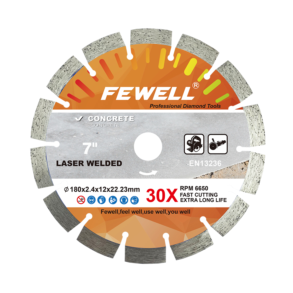 High quality Laser welded 7/9/12/16inch 180/230/350/400*12mm height segmented diamond saw blade for cutting concrete reinforced concrete