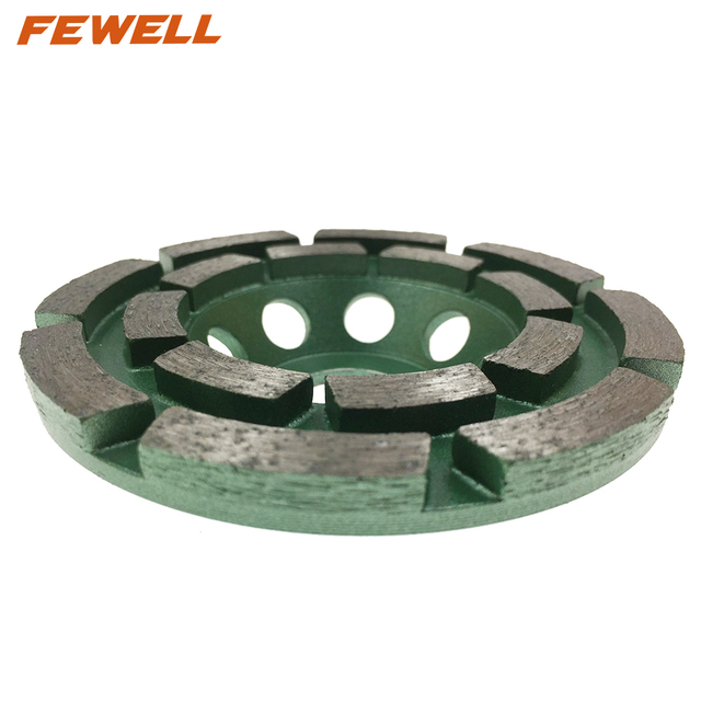 High quality Silver brazed 4/4.5/5/7inch 100/105/115/125/180*5mm diamond double row grinding cup wheel for concrete stone