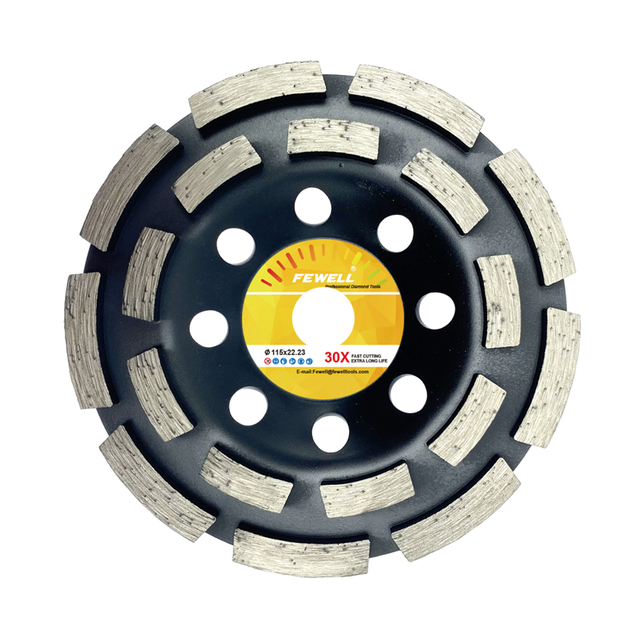 DIY Cold Press Sintered 4.5/5/7inch 115/125/180*5*22.23mm Double Row Diamond Grinding Cup Wheel for Abrasive Concrete Granite Stone