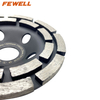 Low price cold Press sintered 4.5inch 115*22.23mm double row disc cup-shaped diamond grinding cup wheel for abrasive masonary concrete granite