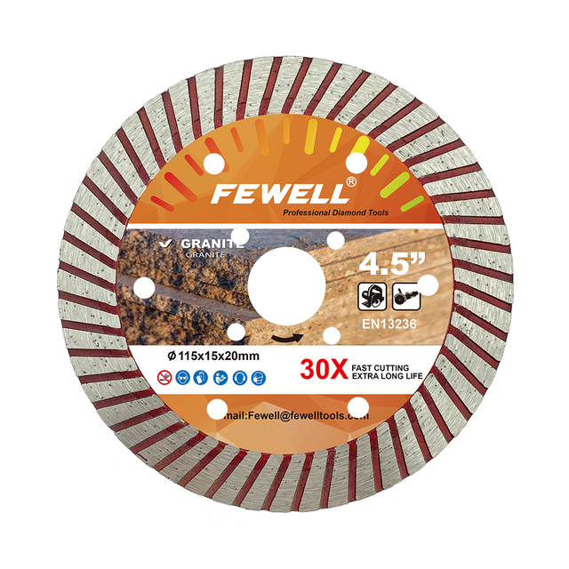 High quality Cold Press 4.5inch 115*1.8*15*20mm Segmented turbo diamond saw blade with cooling holes for cutting granite