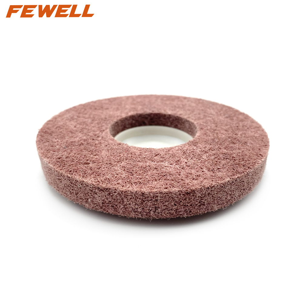 100x16mm 4in nylon Abrasive Buffing surface grinding Non Woven fiber Polishing wheel For Stainless Steel metal