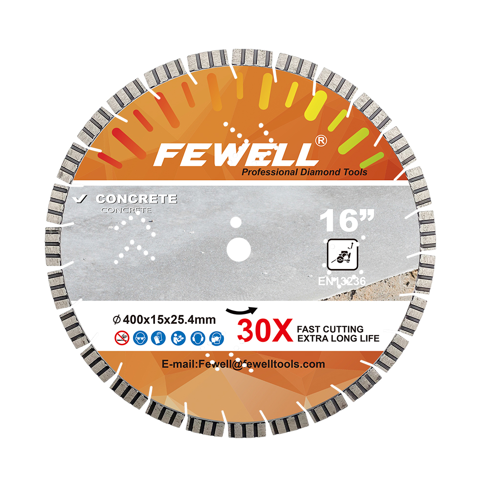 16inch laser welded 400*15*25.4mm cooling holes diamond saw blade for cutting concrete