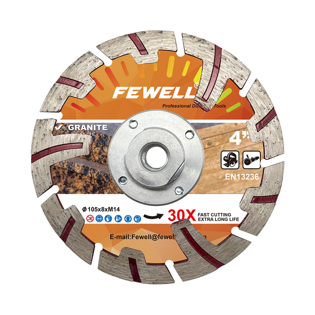 High quality Hot Press 4inch 105*8*M14 flange diamond saw blade for cutting granite stone