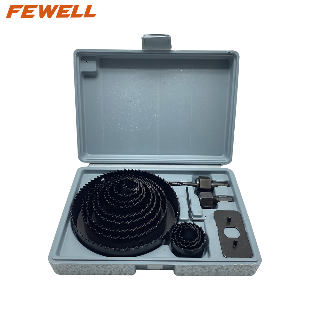 16pcs 19mm 22mm 29mm 32mm 38mm 44mm 51mm 67mm 76mm 89mm 102mm 127mm Bi-Metal hole saw set for Metal Stainless Steel 
