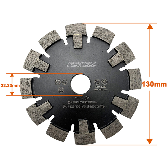 High quality 130*15/16/17*12*22.23mm Wall Groove Cutting Crack Chaser Diamond Tuck Point Saw Blade for concrete underfloor heating floor