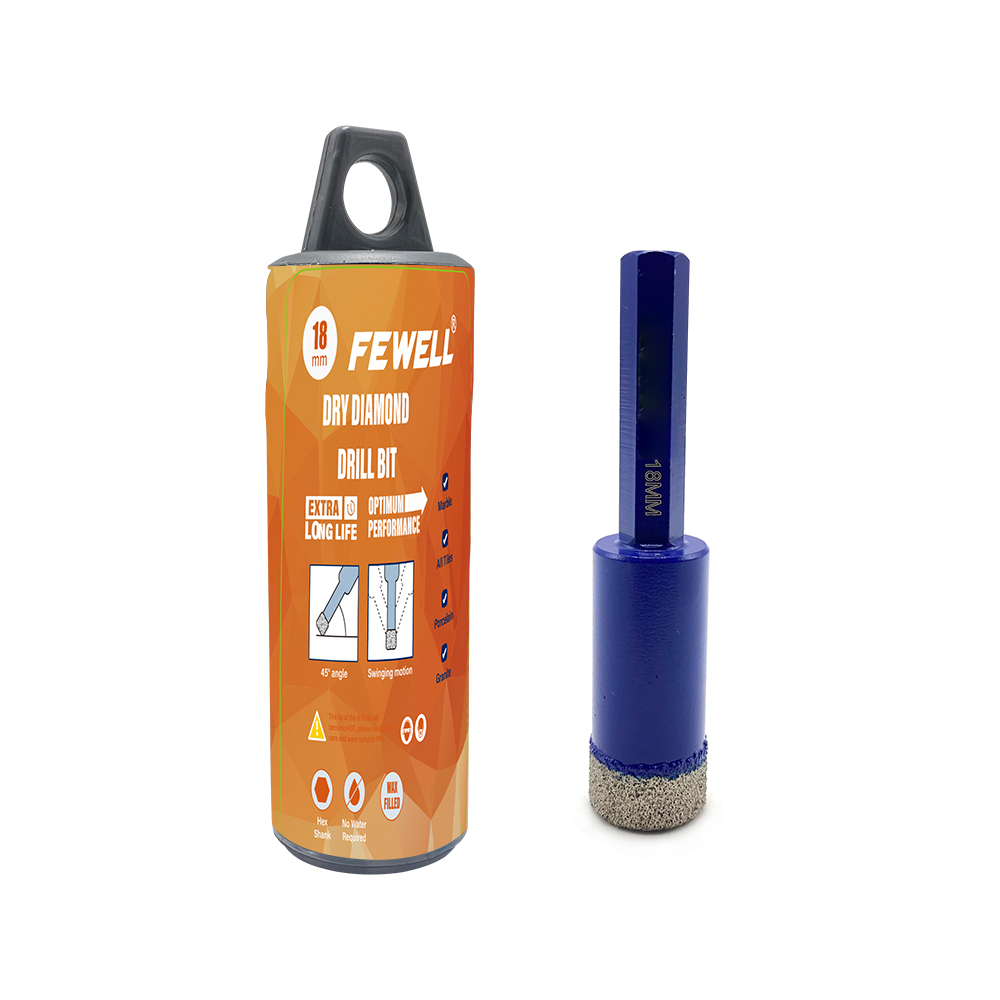 Vacuum Brazed 18mm hex shank hole cutter core drill bits for drilling porcelain tile ceramic marble