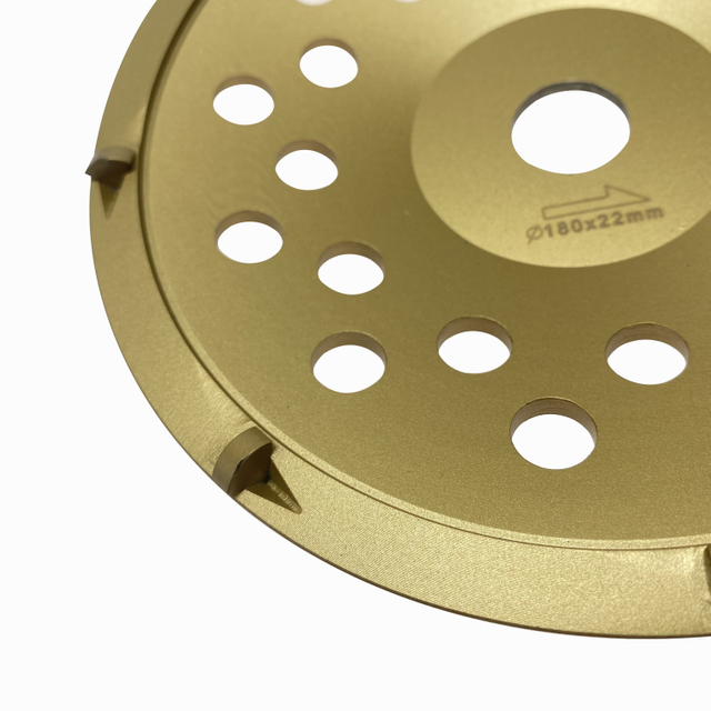 High quality silver brazed PCD 7inch 180*8T*22mm diamond cup wheel for surface grinding and coating removal