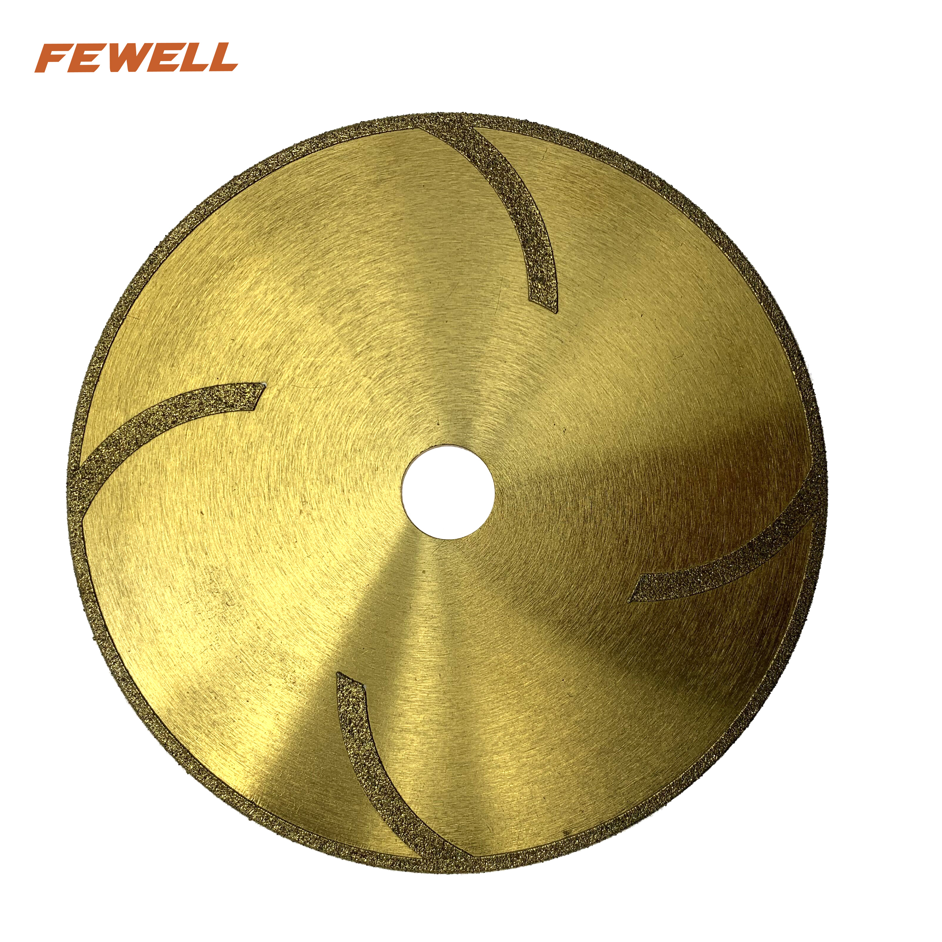 High quality 7inch 180*22.23mm single side triangle shape electroplated diamond saw blade for marble 