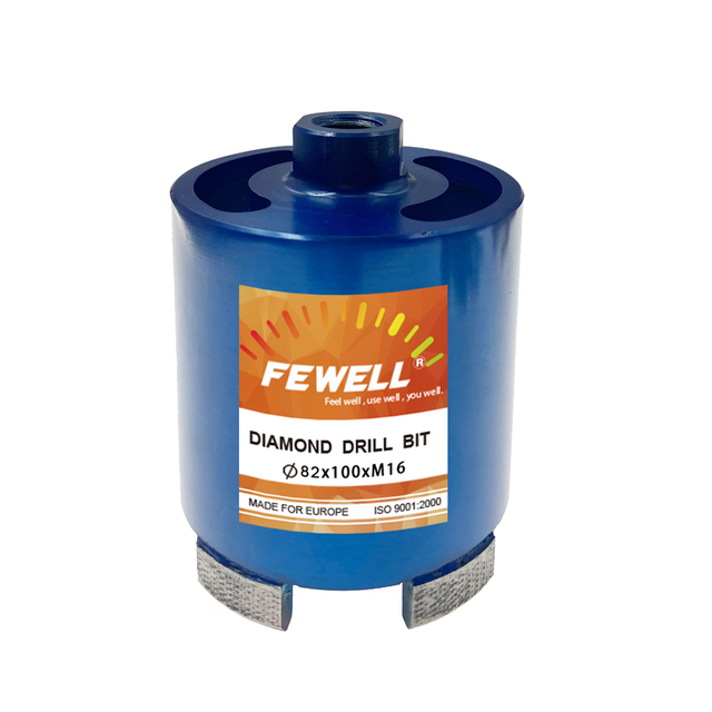 High quality Laser Welded 82*10*100*M16 diamond rooftop arix segments core drill bit for cutting reinforced concrete