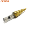 High quality 4-12/20/32/40mm 4241 Hexagon Shank spiral flute Titanium Step Drill Bits for Metal Drilling