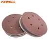 High quality 150mm 6'' Red P80 hook and loop Sandpaper for polishing and grinding stainless steel wood