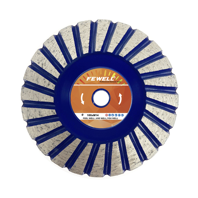 High quality cold press sintered 4inch 100*M14 thread aluminum base diamond turbo cup wheel for grinding granite 