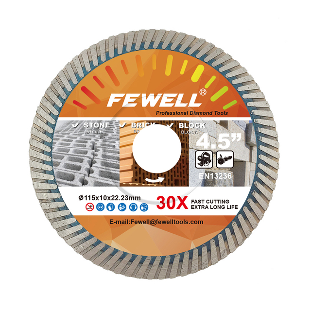High quality 115*2.2*10*22.23mm 4.5inch Hot Press Diamond Turbo Saw Blade for Cutting granite