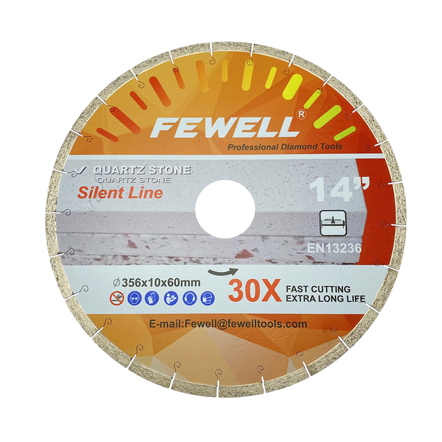 High quality Silver Brazed Silent line 14inch 350*10*60mm diamond saw blade for cutting quartz