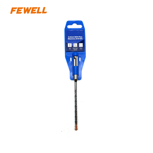 High Quality SDS Plus Carbide Single Flat Tip 5.5-6mm Length 160mm Double Flute Electric Rotary Hammer Drill Bit for Concrete Wall Masonry Granite