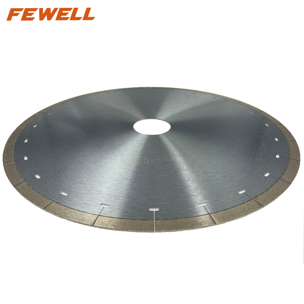 Hot Press 12inch 350*2.2*10*50mm with T slot continuous Rim diamond saw blade for cutting ceramics