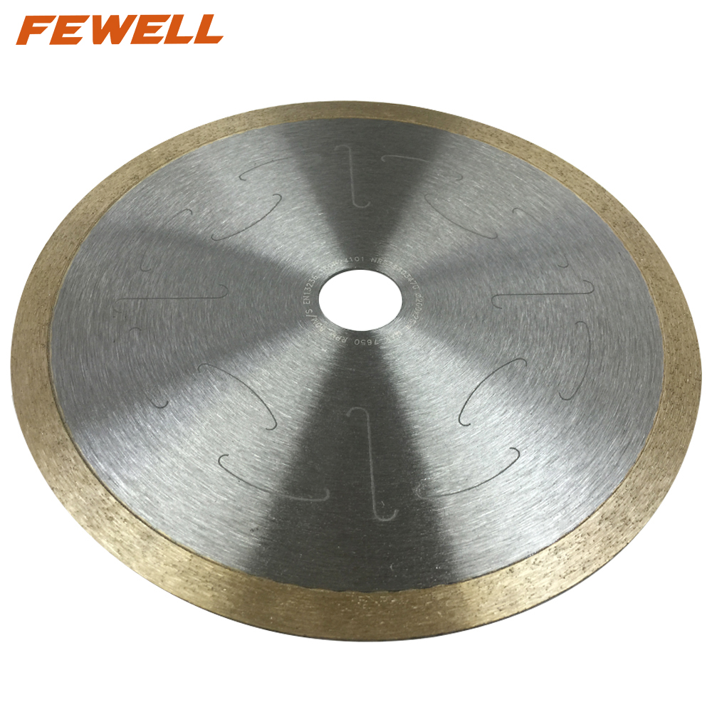 High quality Hot press 10inch 250*1.8*10*25.4mm continuous rim diamond saw blade for cutting ceramic tile marble