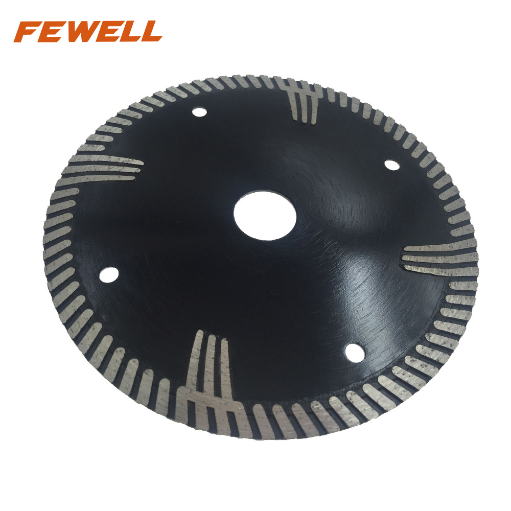 High quality 5inch Hot Press 125/150/230*9*22.23mm with protective teeth turbo diamond saw blade for granite 