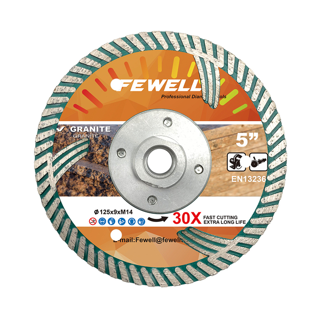 High quality 5/9inch Hot Press 125/230*9*M14 with protective teeth turbo diamond saw blade for granite 