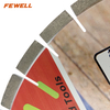 Premium quality 14/16inch 350/400*15/20*60 with 50mm ring Silver Brazed silent steel core arix segment diamond saw blade for cutting granite
