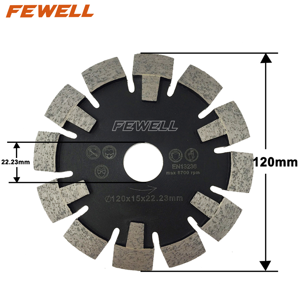 High quality 120*15/16/17*12*22.23mm Wall Floor heating Grooved Crack Chaser Diamond Tuck Point Saw Blade for grooving concrete