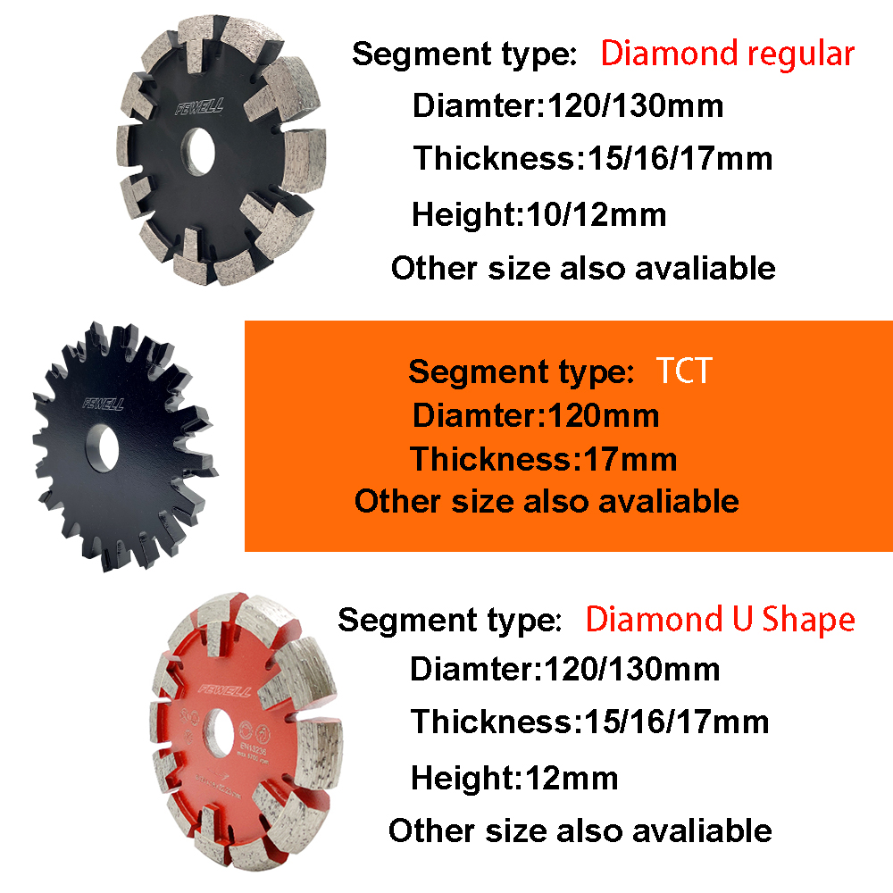 High quality 130*15/16/17*12*22.23mm Wall Groove Cutting Crack Chaser Diamond Tuck Point Saw Blade for concrete underfloor heating floor