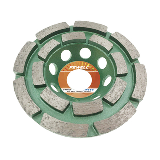 High quality Silver brazed 4/4.5/5/7inch 100/105/115/125/180*5mm diamond double row grinding cup wheel for concrete stone