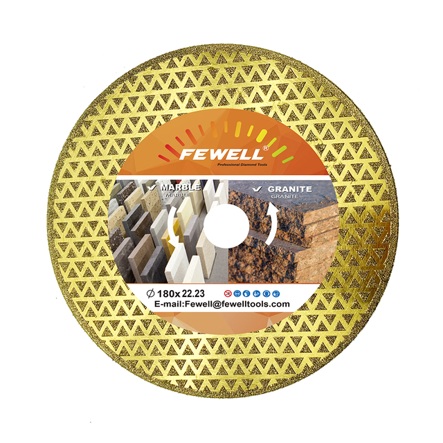High quality 7inch 180*22.23mm double side triangle shape blade electroplated diamond saw blade for marble 