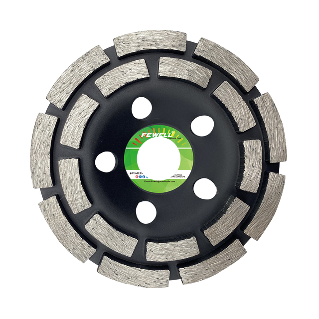Low price cold Press sintered 4.5inch 115*22.23mm double row disc cup-shaped diamond grinding cup wheel for abrasive masonary concrete granite