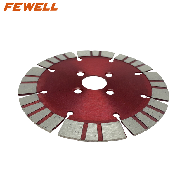 High quality Cold Press 4.5inch 115*2.0*12*20mm Segmented turbo diamond saw blade with cooling holes for cutting concrete beton