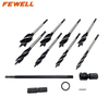High quality 10 12 14 16 18 20 22 25mm 4 Flutes hex shank Auger drill bit set for wood hole cutter