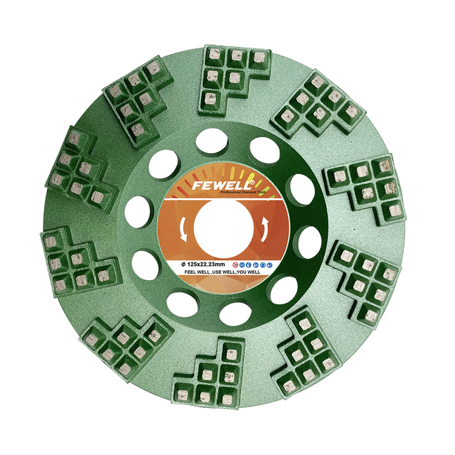 High quality cold Press 5inch 125*22.23mm diamond disc grinding cup wheel for granite concrete block