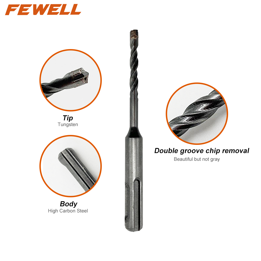 High quality cross Tip SDS plus 5*110/160mm Double Flute Electric hammer Drill Bit for Concrete wall marble mansonary Granite