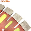 High quality 14/16in 350/400*20*60mm sandwich steel arix segment bridge diamond saw blade for cutting quartz granite