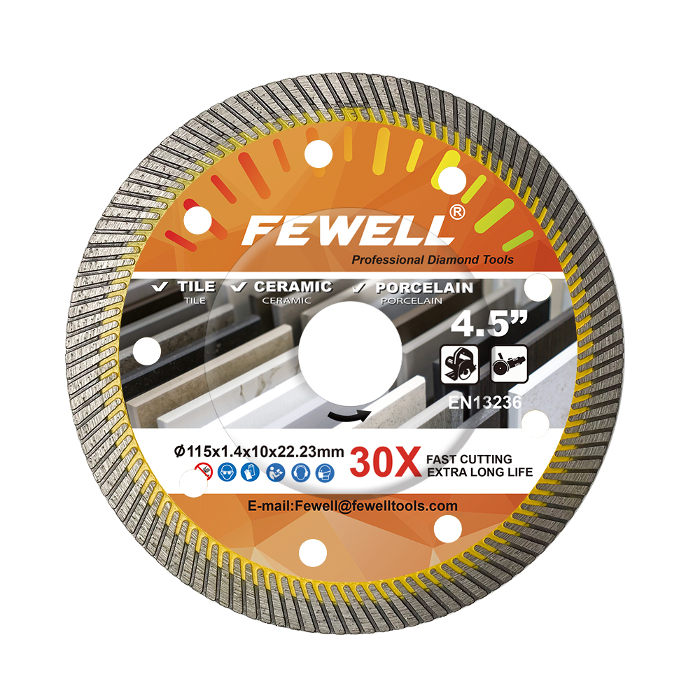 Hot Press 4 1/2 inch 115*10*22.23mm super thin turbo diamond disc saw blade for cutting ceramic tile porcelain